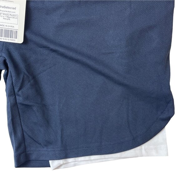 Aha Selected Men's Navy 2 in 1 Shorts Sz XL - NWT - Picture 2 of 8